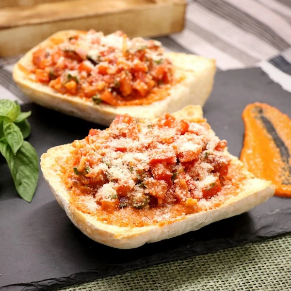 Roasted Red Pesto Bruschetta