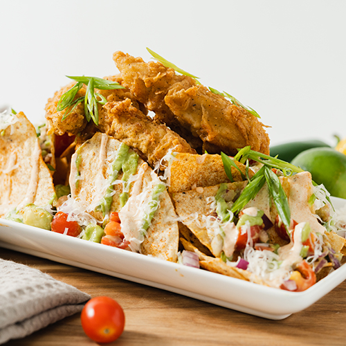 Guasacaca chicken nachos